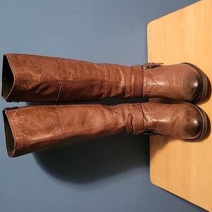 Brown Leather Knee-High Boots